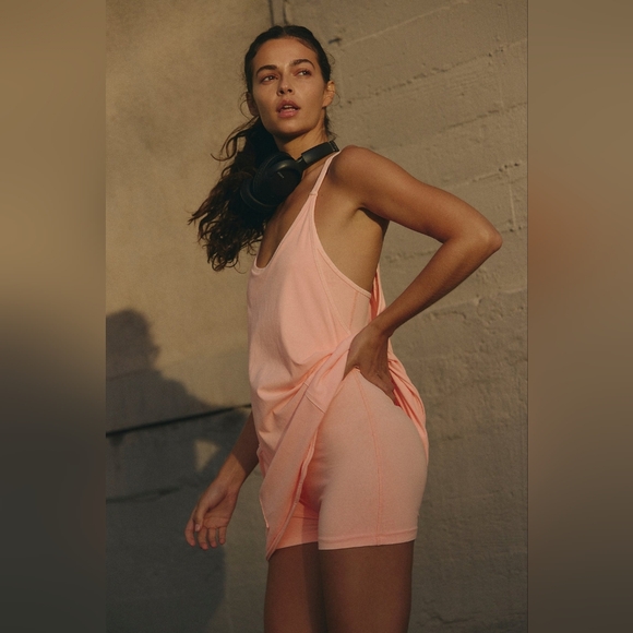 FP Movement Hot Shot Mini Dress in Pastel Peach - Picture 4 of 4